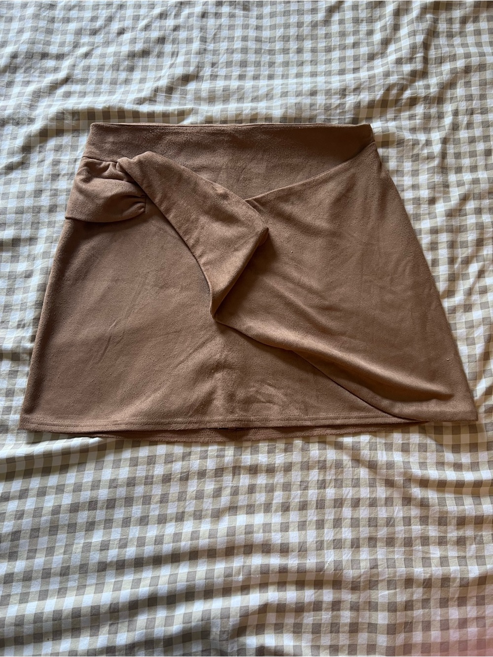 Altar'd State Mauve-Brown Wrap Mini Skirt